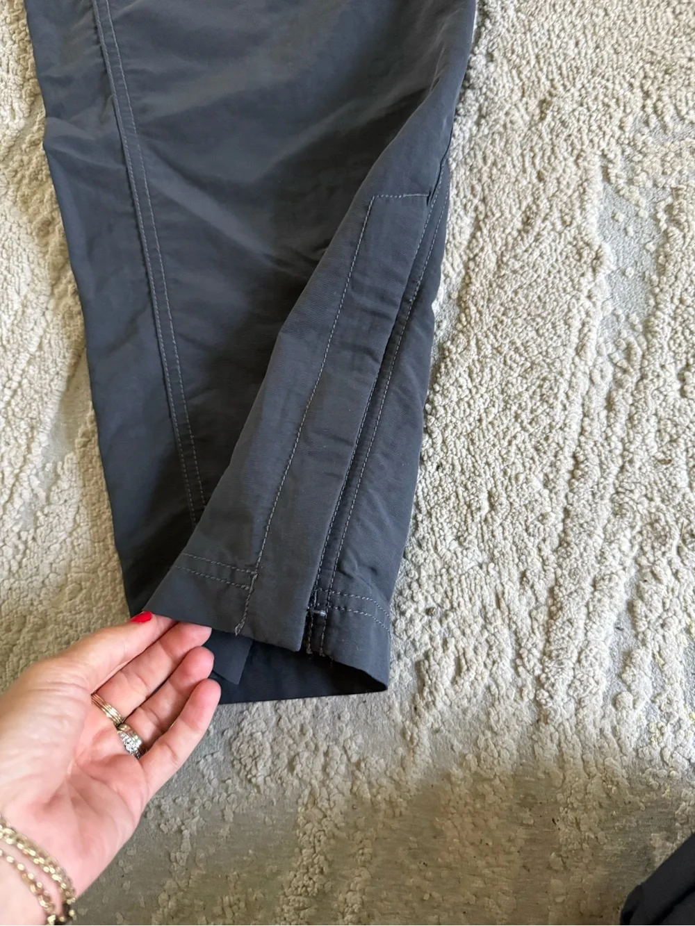 North Face Trail Convertible Pants zip off shorts gray hiking small